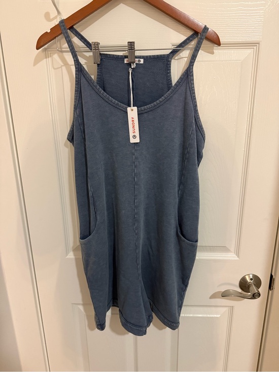 Sundry Pants - Sundry by Anthropologie Navy Cotton Blend Romper Women’s Medium Casual Summer